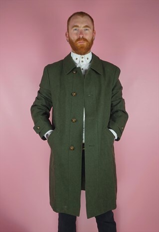 VINTAGE 1970S GREEN OVERCOAT