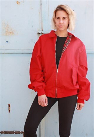 VINTAGE 90' CLASSIC UNISEX HARINGTON RED JACKET