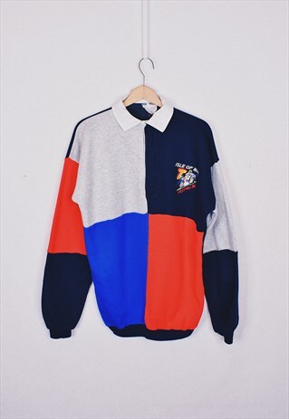 VINTAGE 1996 ISLE OF MAN TT COLOUR BLOCK SWEATER