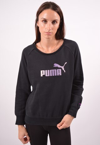 VINTAGE PUMA SWEATSHIRT JUMPER BLACK