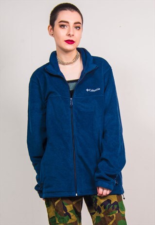 COLUMBIA VINTAGE 90'S NAVY BLUE FLEECE JACKET