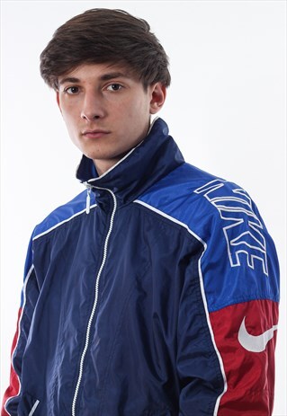 VINTAGE NIKE TRACKSUIT WINDBREAKER 90S RED BLUE BIG LOGO