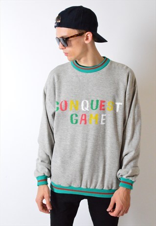 VINTAGE 90S GREY SWEATSHIRT JUMPER