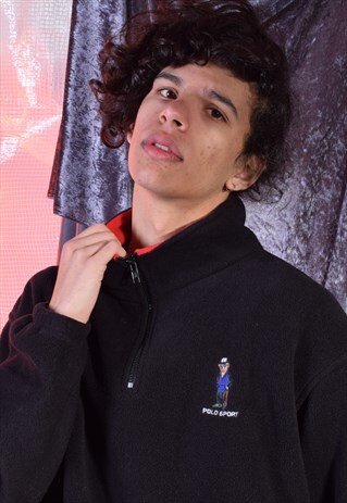 VINTAGE RALPH LAUREN POLO SPORT BLACK BEAR FLEECE