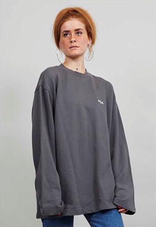 VINTAGE FILA GREY 90'S OVERSIZED SWEATSHIRT