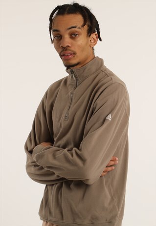 VINTAGE ADIDAS EMBROIDERED LOGO 1/4 ZIP SWEATSHIRT