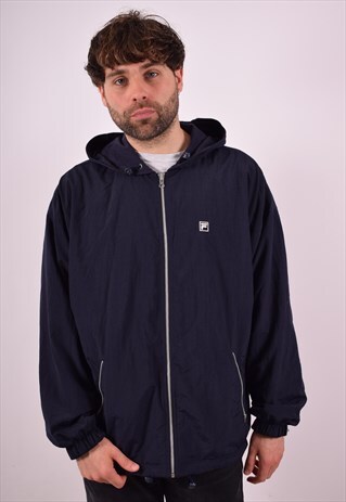 FILA MENS VINTAGE RIVERSIBLE JACKET XL BLUE 90S