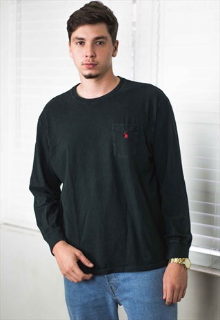 VINTAGE POLO RALPH LAUREN T-SHIRT LOGO 90S L 9.1