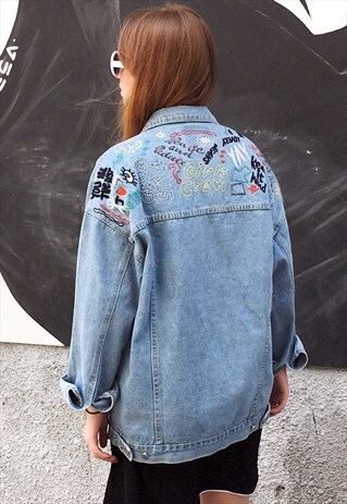 OVERSIZED GRAFFITI DENIM JACKET