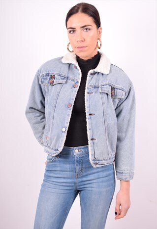WOMENS VINTAGE DENIM JACKET MEDIUM BLUE 90'S
