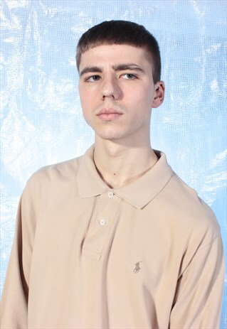 VINTAGE RALPH LAUREN TAN POLO SHIRT