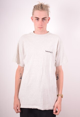 TIMBERLAND MENS VINTAGE T-SHIRT TOP MEDIUM GREY 90S
