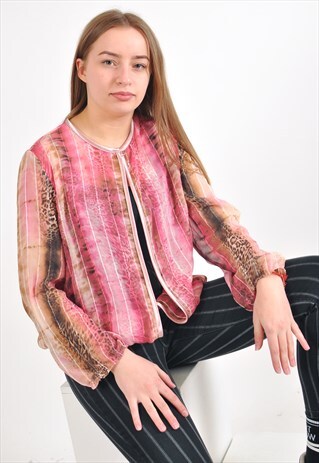 VINTAGE 90'S PINK KIMONO IN LEOPARD PRINT