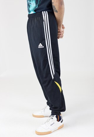 VINTAGE 90S ADIDAS BLACK TRACKSUIT BOTTOMS