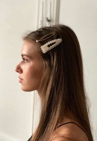 SET OF 2 PEARLS HAIR PINS