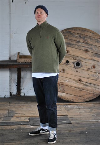 VINTAGE POLO RALPH LAUREN 1/4 ZIP SWEATER