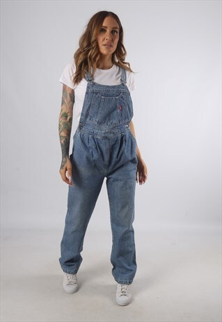 VINTAGE MATERNITY DENIM DUNGAREES UK S 8 10 (C93L)
