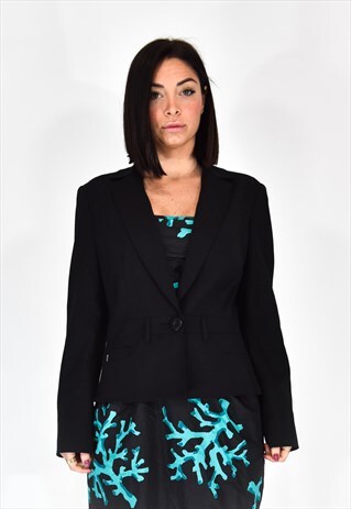 MOSCHINO JEANS BLACK DOUBLE-BREASTED JACKET