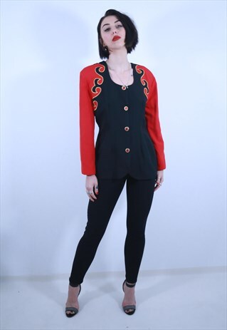 BLACK AND RED 80'S BLAZER