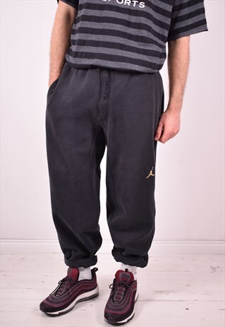 AIR JORDAN MENS VINTAGE TRACKSUIT TROUSERS W30 L32 BLUE 90S