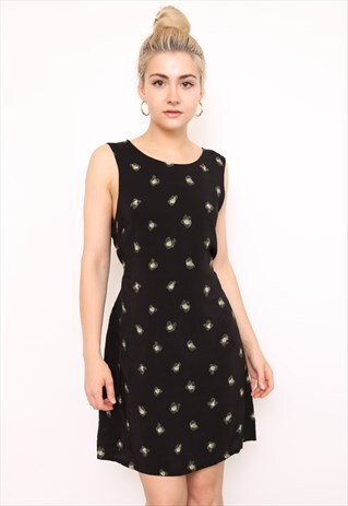 VINTAGE 90S DARK BOHO MINI DRESS
