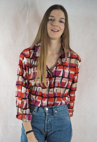 VINTAGE BRIGHT 60'S PRINT SHIRT