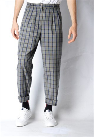 VINTAGE 80S UNISEX CHECK PANTS