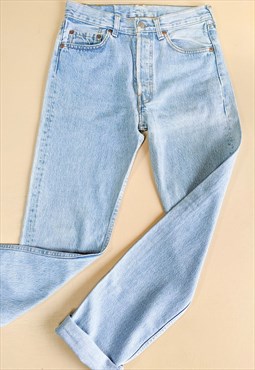 Vintage 90's Straight Leg 501 Pale Blue Levi Jeans