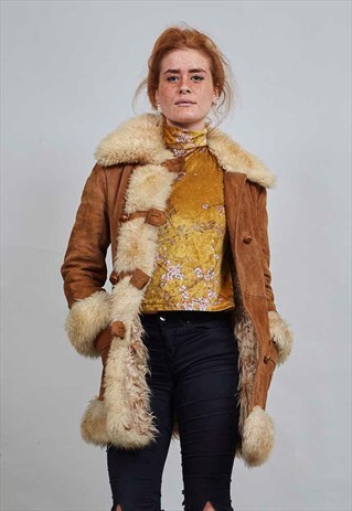 CLASSIC TAN 70'S VINTAGE SHEEPSKIN COAT
