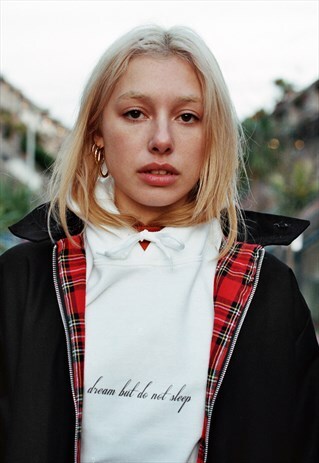 HARRINGTON JACKET IN BLACK WITH CONTRAST TARTAN LINING