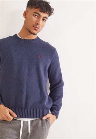 VINTAGE RALPH LAUREN KNITTED JUMPER NAVY