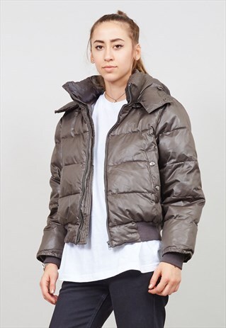 90'S VINTAGE HOODED MOSS GREEN LEE PUFFER JACKET