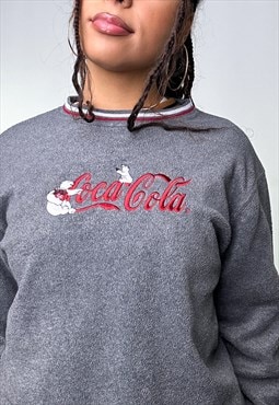 Grey 90s Coca Cola Fleece Sweatshirt