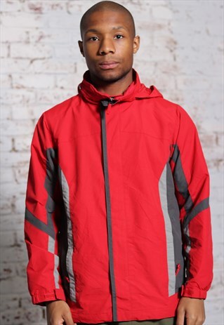 VINTAGE LL BEAN WATERPROOF EMBROIDERED LOGO JACKET RED