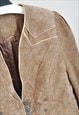 VINTAGE 90S SUEDE LEATHER JACKET IN BEIGE