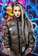 TRANSPARENT BOMBER SEE THROUGH PADDED PUFFER JACKET IN GREY
