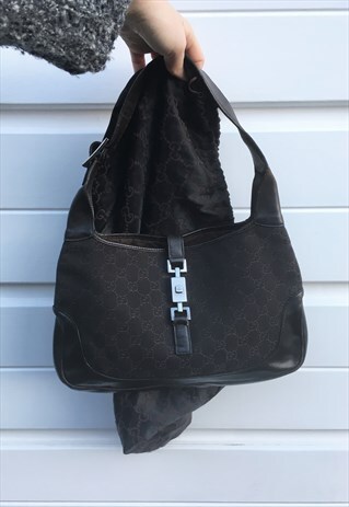 WOMENS GUCCI HANDBAG IN BROWN ALL OVER MONOGRAM PRINT