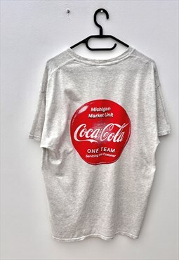 Gildan Coca Cola Michigan grey promo T-shirt large 