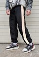 REFLECTIVE STRIPE JOGGERS LUMINOUS BEAM PANTS IN BLACK