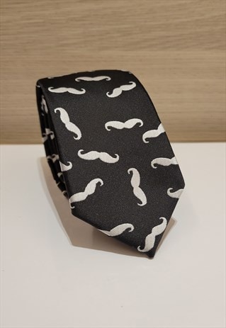 BEARD PATTERN TIE IN BLACK COLOR