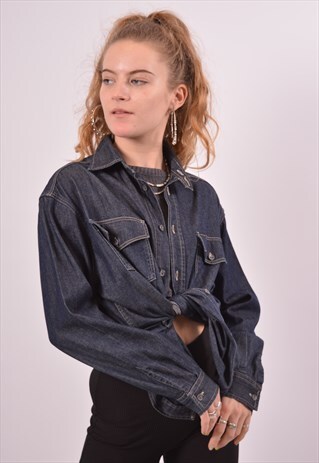 VINTAGE CALVIN KLEIN DENIM SHIRT BLUE