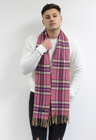 VINTAGE CASHMERE CHECKED SCARF-AS216