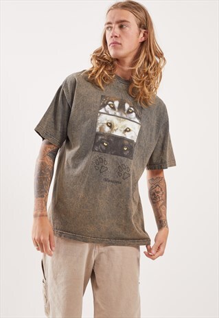 VINTAGE WOLF GRAPHIC T-SHIRT