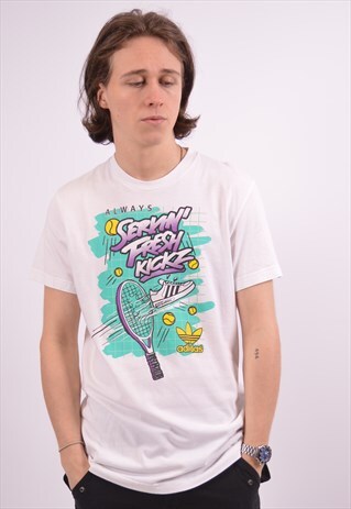 VINTAGE ADIDAS T-SHIRT TOP WHITE