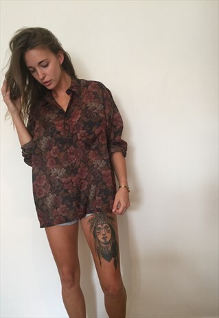 CRAZY PATTERNED VINTAGE RETRO FESTIVAL OVERSIZED SHIRT