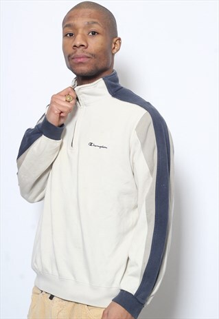 VINTAGE CHAMPION 1/4 ZIP LOGO SWEATSHIRT