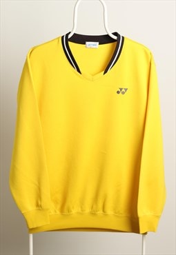 Yonex Vintage Sports V-neck Sweatshirt Yellow Size M