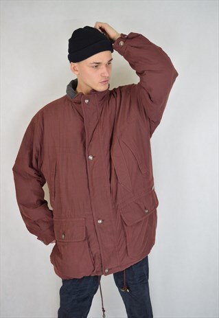 VINTAGE RED OVERSIZE RAVE PUFFER JACKET