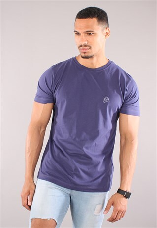 LIGHT NAVY CLASSIC T SHIRT - WHITE LOGO