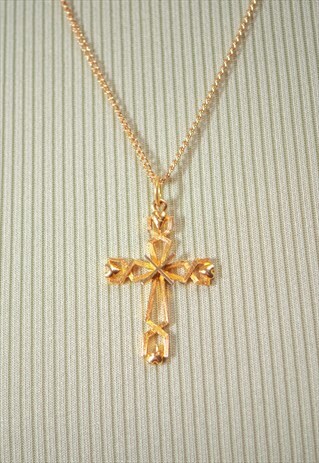 VINTAGE DECORATIVE CROSS NECKLACE